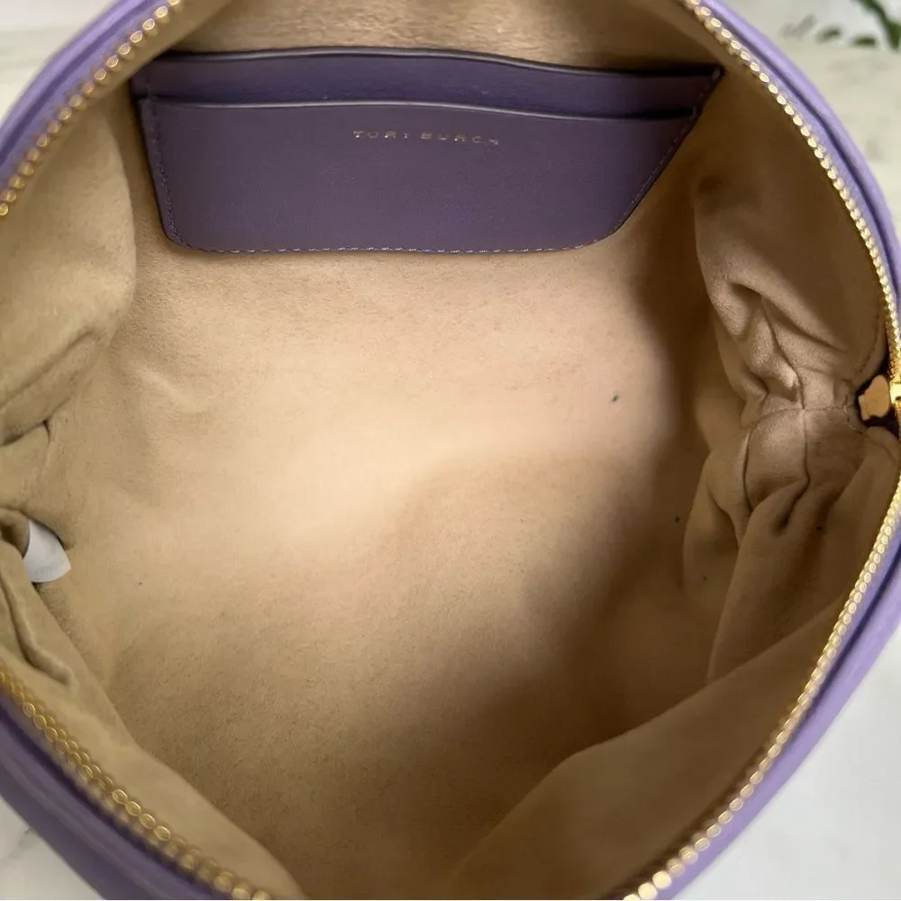 Tory Burch Beaded Strap Soft Mini Crossbody Bag in Purple Cosmos Leather